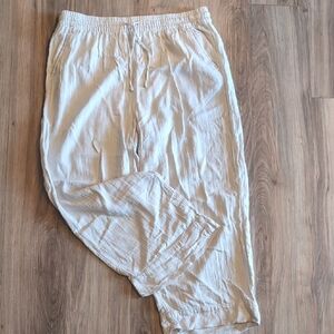 Women's Cream Linen Style Pants